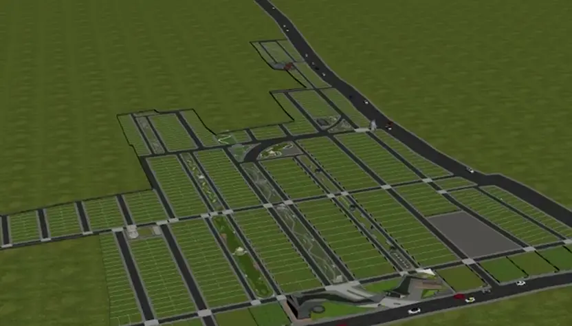 Aerial masterplan render of Valencia Town, artist’s impression